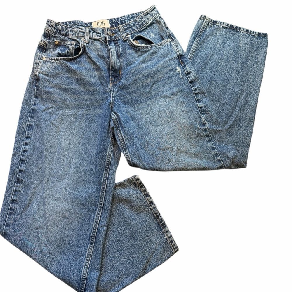 Y2K BDG Urban Outfitters Women's Acid Wash Wide Leg Jeans Sz 28W 100% Cotton